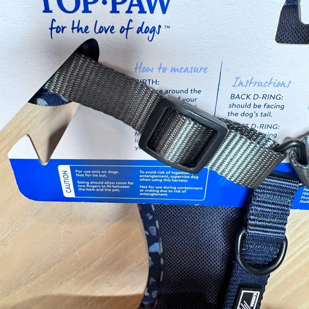 NWT New Top Paw Dog Comfort Harness for pullers Sz M Sz chart in pics NEW